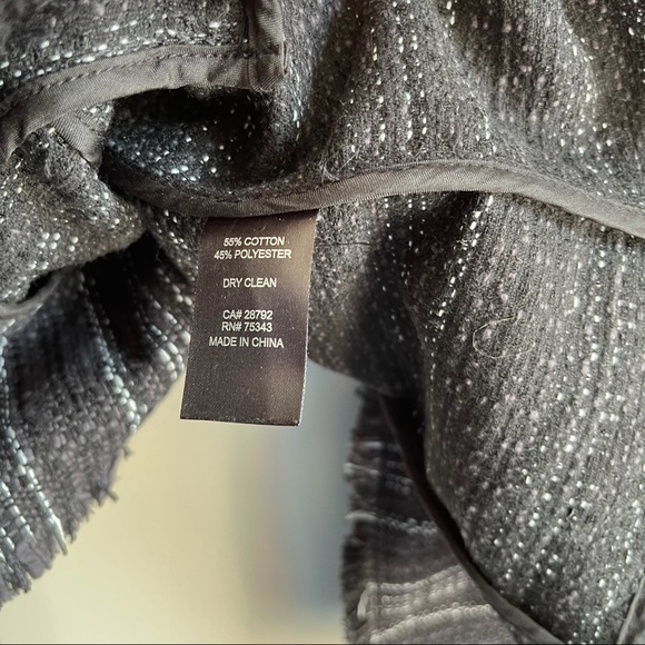 Adrienne Vittadini Gray Tweed Open Front Blazer - Picture 5 of 5